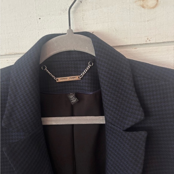 WHBM Black and Purple Houndstooth printed blazer in size 12. Great condition! - Picture 7 of 12